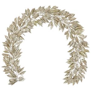 3 Pcs 6FT Christmas Garland Champagne Gold Glittered Artificial Magnolia Leaves for Mantle Christmas Tree Decorations Indoor Outdoor Hanging Garland Ornaments Garden Door Wall Window Stair Home Decor