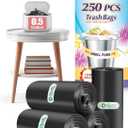 0.5 Gallon Mini Trash Bags Garbage Bags, Tiny Bathroom Trash Can Liners by Teivio, Small Plastic Bags for Desktop Trash Bin/Dog/Poop Car, Fit 2 Liters or Less Can (250 Counts, Black)