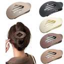 5 PCS Flat Hair Clips, No Crease Flat Claw Clips for Women, Large Strong Hold Barrettes for Thick Thin Hair, French Duckbill Styling Accessories(Neutral Matte)