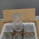 Vintage Glassware Drinking Glasses Set of 6,13 oz Clear Textured Flower Design Glass Water TumblersEmbossed Striped Drinkware for Water,Cocktails,Juice,Iced Coffee