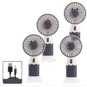 Portable Macaroon Mini Fan, USB Rechargeable Battery, Handheld Desk Fan with Lanyard for Office, Travel (White electroplated fan [Four patterns randomly sent])