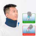 Neck Braces for Neck Pain and Support High-Density Comfort Cervical Collar for Vertebrae Stable and Aligned, Relieve Injury Spine Pressure Neck Brace for Women & Men Sleeping, Working, Posture (Blue, Large Plus)