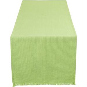 DII Everyday Collection, Fringed Solid Tabletop, Table Runner, 14x72, Green