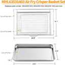 Upgraded LRAL302S LRAL303S Air Fryer Basket and Tray Replacement for LG Air Fryer Tray 304 Stainless Steel LG Stove Oven Parts Air Fry Basket Drip Pan Oven Airfryer Tray Rack1 Set