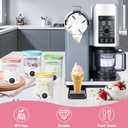 Creami Swirl Pints & Lids for Ninja Swirl Ice Cream Maker NC700 Series, Swirl Container Replacement for Ninja Creami, BPA-Free & Dishwasher Safe (Pink&Blue, 2Pcs)