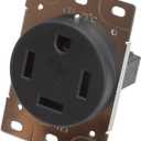 NEMA 14-60R 60 Amps 125/250V 3 Pole 4 Wire Flush Mounting Receptacle, ETL Listed， Straight Blade Power Outlet for Welder/Generator, Heavy Duty Industrial Grade, Grounding