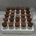 Yangbaga 24Pcs Glass Spice Jars with Labels4OZ Wood Lid Square Spice Containers with Pepper Grinder Lids &Funnel,Seasoning Jars for Rack Cabinet Drawer