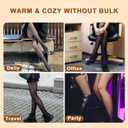 Aobiono Women Fleece Lined Tights Sheer Warm Pantyhose Fake Translucent Winter (Black)