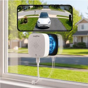 LongPlus 5MP 3K Window Camera with Night Vision, 2.4/5GHz WiFi Indoor Window Cameras for Home Security, Safeview Security Camera with Person/Car Detection, 24/7 Recording, 2-Way Audio, Easy Install