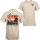 Coors Sunset in Golden Colorado Front and Back Print T-Shirt (Large, Beige)