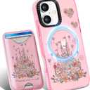 Toycamp for iPhone 17 Case - Compatible with Magsafe Credit Card Holder Wallet Magnetic Cute Women Teen Girls Kawaii Girly Unique Castle Design Phone Cover for Apple 17 Air