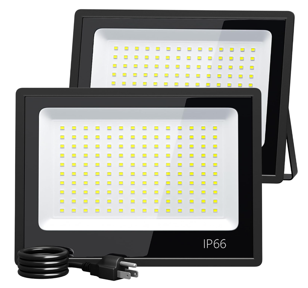 XXBSAZ 100W LED Flood Lights Outdoor, 12500LM Daylight 6500K, AC85-265V High Power Commercial Work Light, IP66 Waterproof Super Bright Security Stadium Lights for Parking Lots, Warehouses, Yard