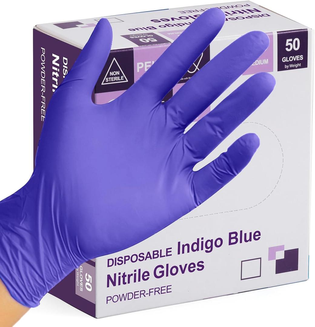 PElPU Nitrile Gloves, Disposable cleaning, Powder Free, Latex Free, Non-Sterile Protective Gloves (Large (Pack of 50))