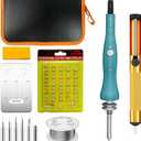 Wood Burning Tool,60W Soldering Iron with 33pcs Interchangeable Tips,38-in-1 Adjustable Temperature,Solder Wire,Stand,Pump,Soldering Wood Burning Kit