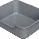 Extra Large Cat Litter Box (ABS Material), Low Entry High Sides Senior Litter Pen for Geriatric Kitty Big Cats, Jumbo Litter Boxes Tray for Multi Cat Indoor Pets Potty (Gray, 24" L x 20" W x13)