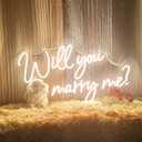 Will You Marry Me Neon Sign with Lights for Proposal Wedding Decorations25.2 inches Large marry me sign for EngagementRomantic Neon Sign Wall Art for WifeWarm White (25 x 15)