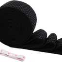 Yuhangilx 2 Inch Wide Elastic Silicone Gripper Tape for Clothing-5 Yard Per Roll,Dotted Non Slip Elastic Band for Sewing,Garment & Underwear Accessory(Black)
