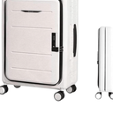 Travel Suitcase Foldable Suitcases Checked Luggage Adjustable Trolley Carry On Front Open Universal Wheel(24 in)