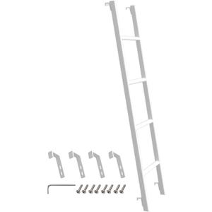 RV Bunk Bed Ladder 45"/50"/55"/60"/66"/72'', Heavy Duty Travel Trailer Bed Ladders with 4 Hook and Foot Caps, Metal Twin Bed Step Ladder for Home Dorm Appartments, Load 330 LBS (50inch / 127cm, White)