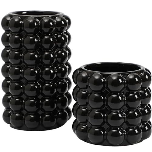 YANWE1 Black Bubble Vases, Black Ceramic Vases , Boho Flower Vase for Pampas Grass, Decorative Vase for Dining Table, Wedding, Fireplace Mantel, Office, Wedding