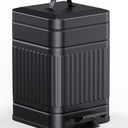 CEROELDA Small Trash Can with Lid5L/1.3 Gal,Stainless Steel Outdoor Dog Poop Garbage CanFarmhouse Retro Metal Waste Bin w/Step Pedal for Bathroom Bedroom OfficeSoft CloseBlack