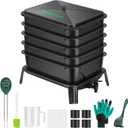VIVOSUN 5-Layer Worm Compost Bin, 50L Worm Composter, Easy Setup Inclusive Worm Farm Kit for Recycling Food Waste