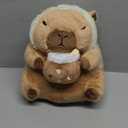 Ditucu Cute Capybara Plush Pillow Dinosaur Drinking Milk Tea Stuffed Animal Capibara Plushies Toys Gifts for Kids Brown 11 inch