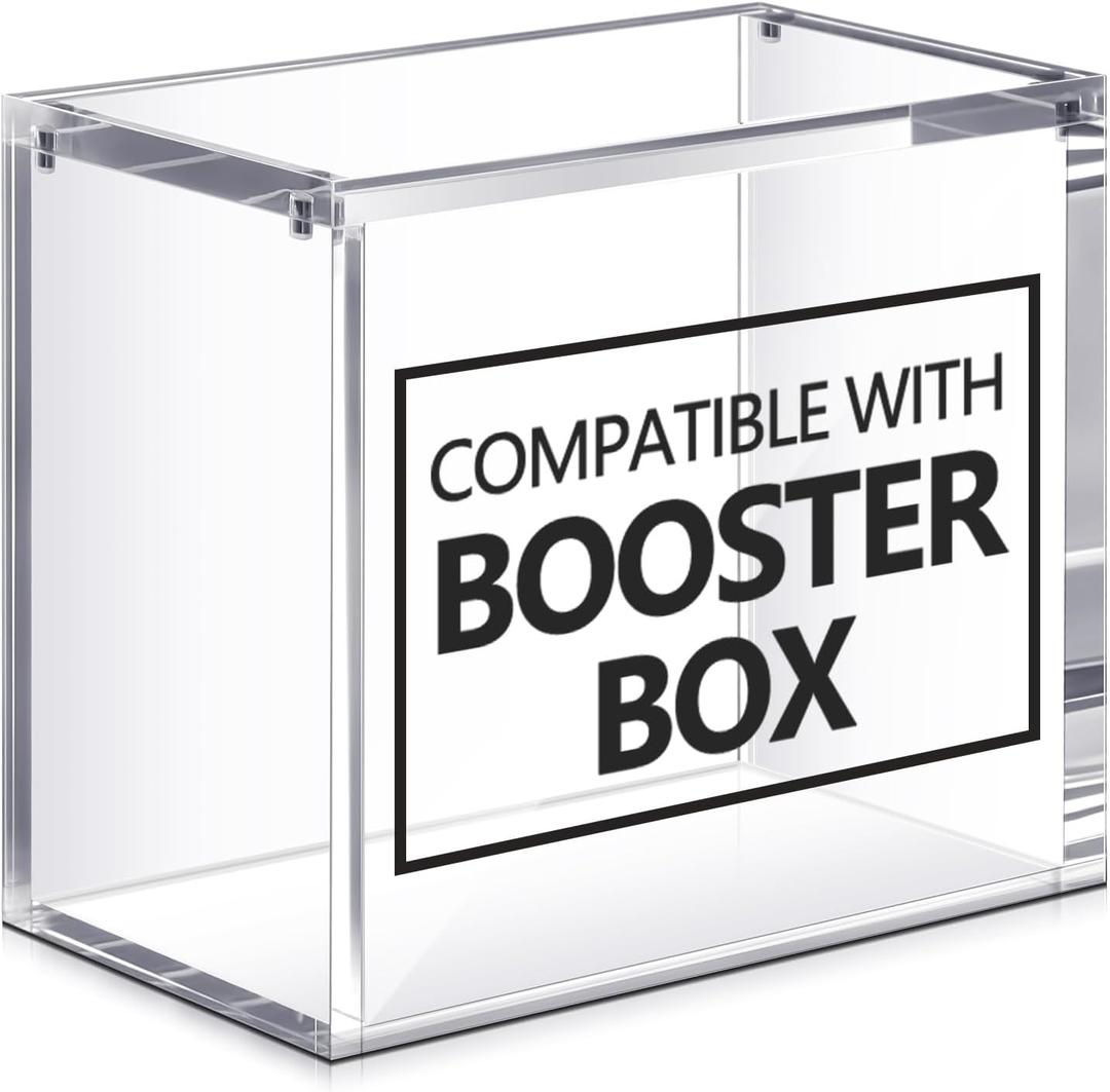 1 Pcs Acrylic Magnetic Case Compatible with TCG Booster Box Protective Case Stackable 4mm Thick Magnetic Closure Box Gifts for Collectors, Cards Not Included (Booster)