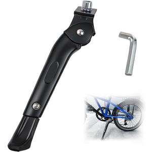 Center Mount Bike Kickstand Adjustable Bicycle Stand for 14 to 26 Inch Wheels, Heavy Duty Aluminum Alloy Kick Stand with Wide Non Slip Foot for Mountain, Road, Hybrid and Electric Bikes