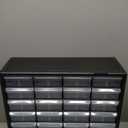 Akro-Mils 24-Drawer Plastic Drawer Storage Cabinet for Garage Organization, Bead Organizer, Building Bricks Storage, Teacher Toolbox, Makeup Organizer, 20-Inch W x 6-Inch D x 16-Inch H, 10124 Black