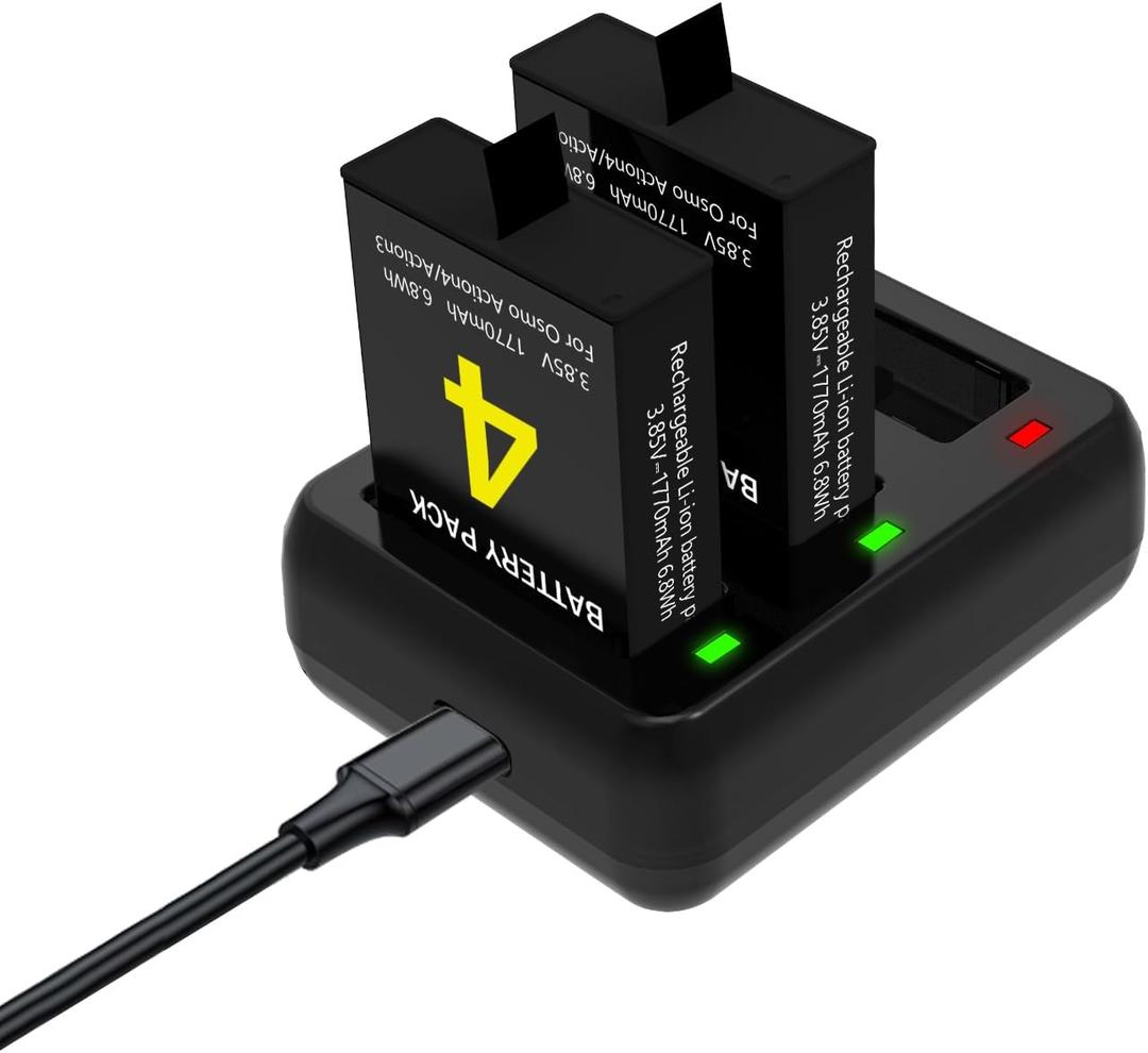 Replacement Batteries for DJI Osmo Action 4,Action 3 Camera Rechargeable Battery with Battery Charger