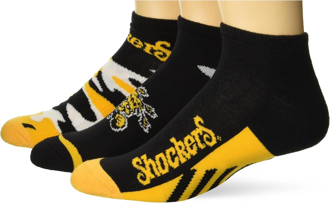 For Bare Feet Camo Boom 3 Pack Ankle Sock (Large, Team Color)