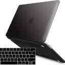 IBENZER Compatible with MacBook Pro 15 Inch Case 2019 2018 2017 2016 A1990 A1707, Plastic Hard Shell Case with Keyboard Cover for Mac Pro 15 Touch Bar, Black, T15BK+1B