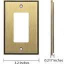 Soft Modern Decorative Wall Plate Switch Plate Outlet Cover (Single Decorator 3PK, Antique Brass)