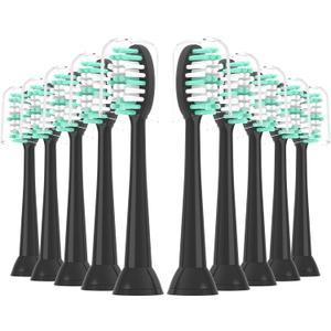Replacement Toothbrush Heads 10 Pack for AquaSonic Black Series and Vibe Series Electric Toothbrush