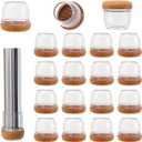 16Pcs Small Silicone Chair Leg Caps 1 1/4 inch, Furniture Pads for Hardwood Floors Round Chair Leg Floor Protectors