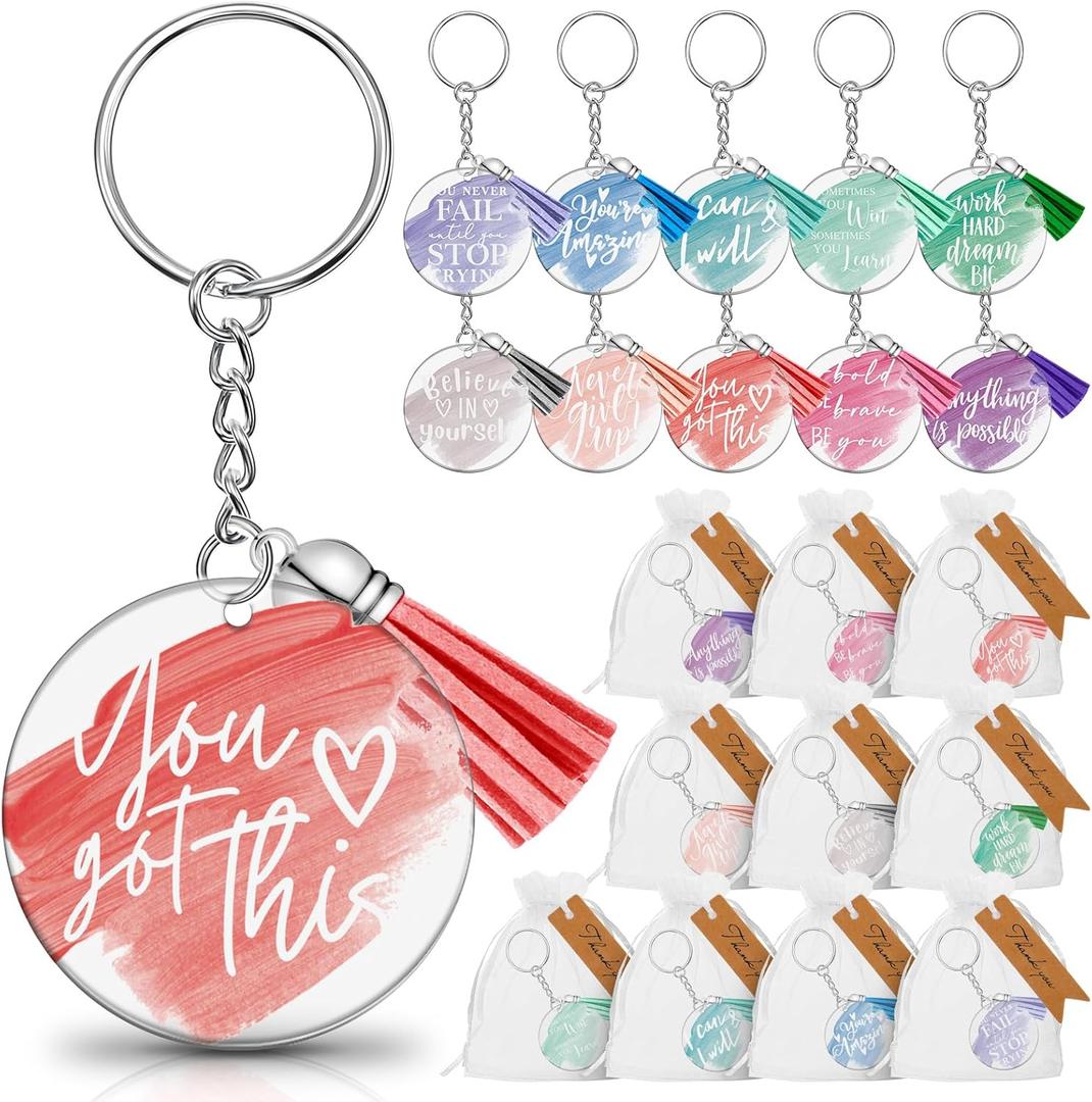 Chunful Inspirational Keychains Bulk Employee Appreciation Gifts Motivational Thank You Gifts for Teacher Staff Nurse
