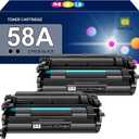 58A Toner 2 Pack Compatible with 58A CF258A Toner Cartridges Black (with Chip), Works with MFP M428fdw M428fdn M428dw M404 M428 Pro M404n M404dn M404dw Printer(2 Pack)