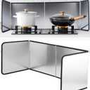 4 Sided Splatter Guard Foldable Stainless Steel Stove Splash Guard 11.8 Height Oil Splatter Screens for Frying Kitchen Backsplash Protector Nonstick Oil Splatter Guard for Cooking