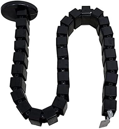 Progressive Automations Heavy Duty Adjustable Cable Management Snake. Standing Desk Accessories. Cable Management Organizer - Black, 2 pack