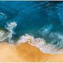 Coastal Shoreline Waves Sandy Beach Kitchen Glass Cutting Board Ocean Decorative Gift (Waves)