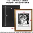 Yaetm 16x20 Picture Frame Matted to 11x14 Set of 2, 1.4” Wide Molding & Rustic Gold Poster Frames 16 x 20 for Wall Gallery, Home and Office, Wall Mount (2 pack, Gold)