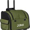 Pet Bag Carrier with Wheels, Pet Backpack with Wheels, Small Dog Carrier, cat Carrier, Detachable Wheels, Travel Bag, Pet Trolley, Soft Sided Carrier with Wheels, Foldable Carrier (Olive Green)