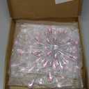 Hicarer 4 Pcs Starburst Wall Decor Bling Wall Art Crystal Teardrop 3D Hanging Rhinestone Radial Metal Artwork Modern Accent Sculptures Decorations for Living Room Home Office Bedroom(Pink)