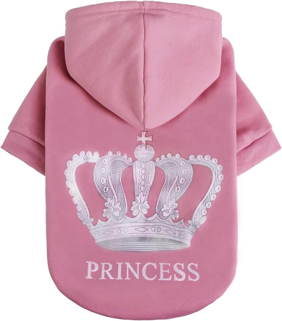 EXPAWLORER Princess Dog Cat Fleece Sweatshirt Hoodies Pink XXL