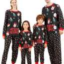 ANGELGGH Family Christmas PJs Matching Sets, Cute Holiday Pajamas Printed Top and Pants, Xmas Jammies for Couples/Men/Women (Women, M, Pattern Reindeer)