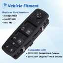Driver Side Window Switch Power Control Button Compatible with 2010 2011 Chrysler Town & Country/Dodge Grand Caravan, Replacement OEM 04602535AI, Double Autos 3+0 Pins
