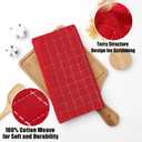 Homaxy 100% Cotton Terry Kitchen Dish Cloths, Ultra Soft and Absorbent Dish Towels for Kitchen, Suitable for Drying and Washing Dishes, 4 Pack, 12 x 12 Inches, Red
