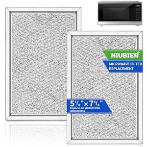 Microwave Filter Replacement 7.64" x 5.12" Fit for GE WB06X10309/ WB06X10359, 2 Pack Microwave Vent Filter, Microwave Grease Filter - Freshens and Filters Kitchen Air in Over-The-Range Oven Vent Fan