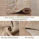Collive Small Bathroom Rug, 2' x 3' Hand-Woven Low Profile Front Entryway Rug, Tan Cotton Reversible Washable Kitchen Mat Modern Farmhouse Carpet for Foyer Bedroom Back Door Decor